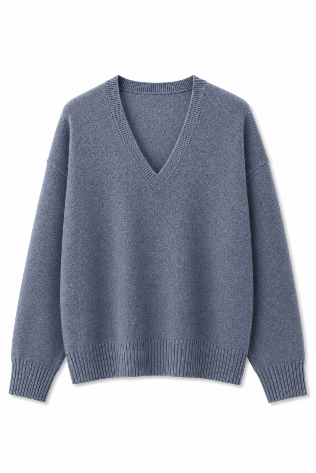 MD05162-06_BLU MAGLIONE MORBIDO CON SCOLLO A V - Blu, TU