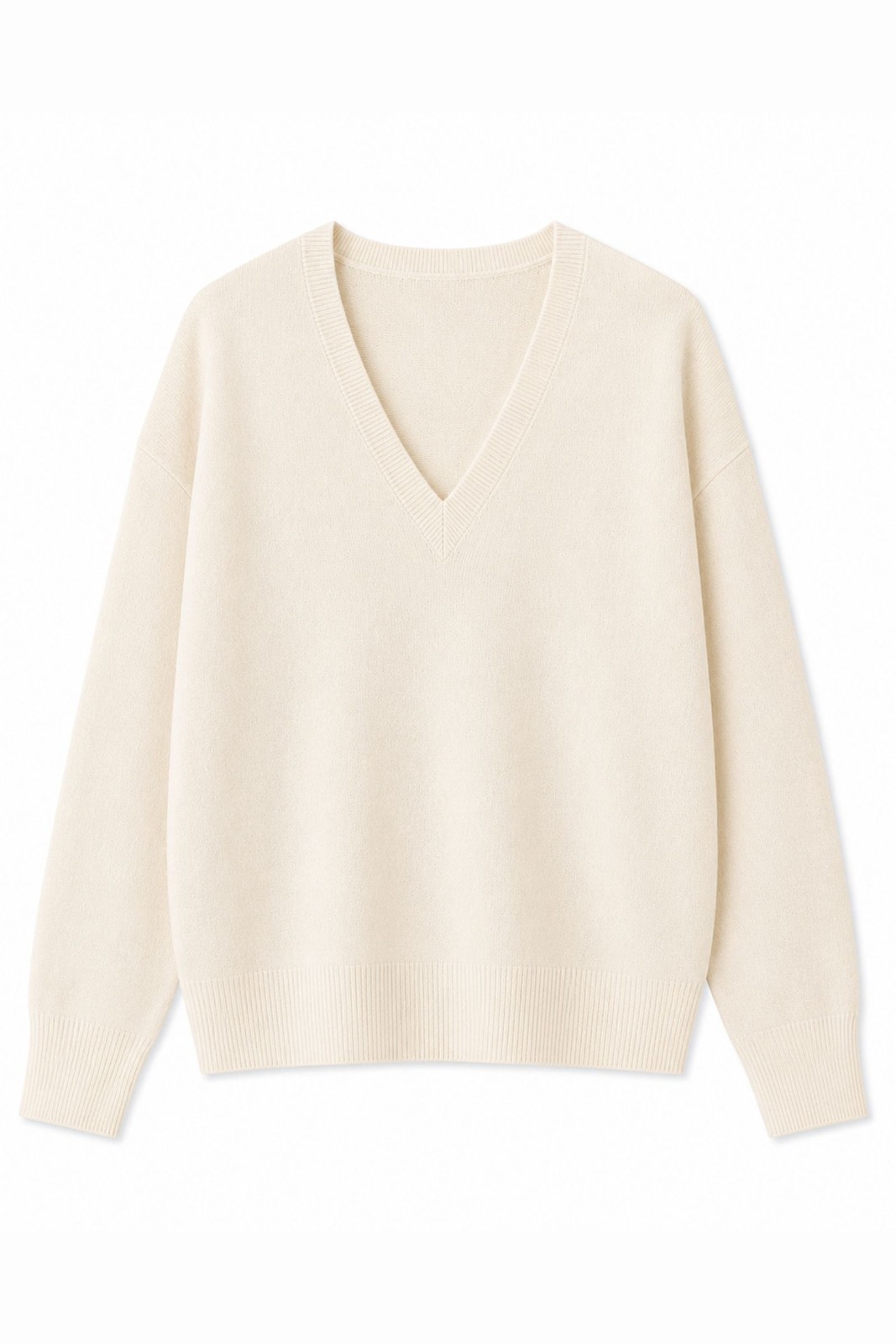 MD05162-06_PANNA MAGLIONE MORBIDO CON SCOLLO A V - Panna, TU