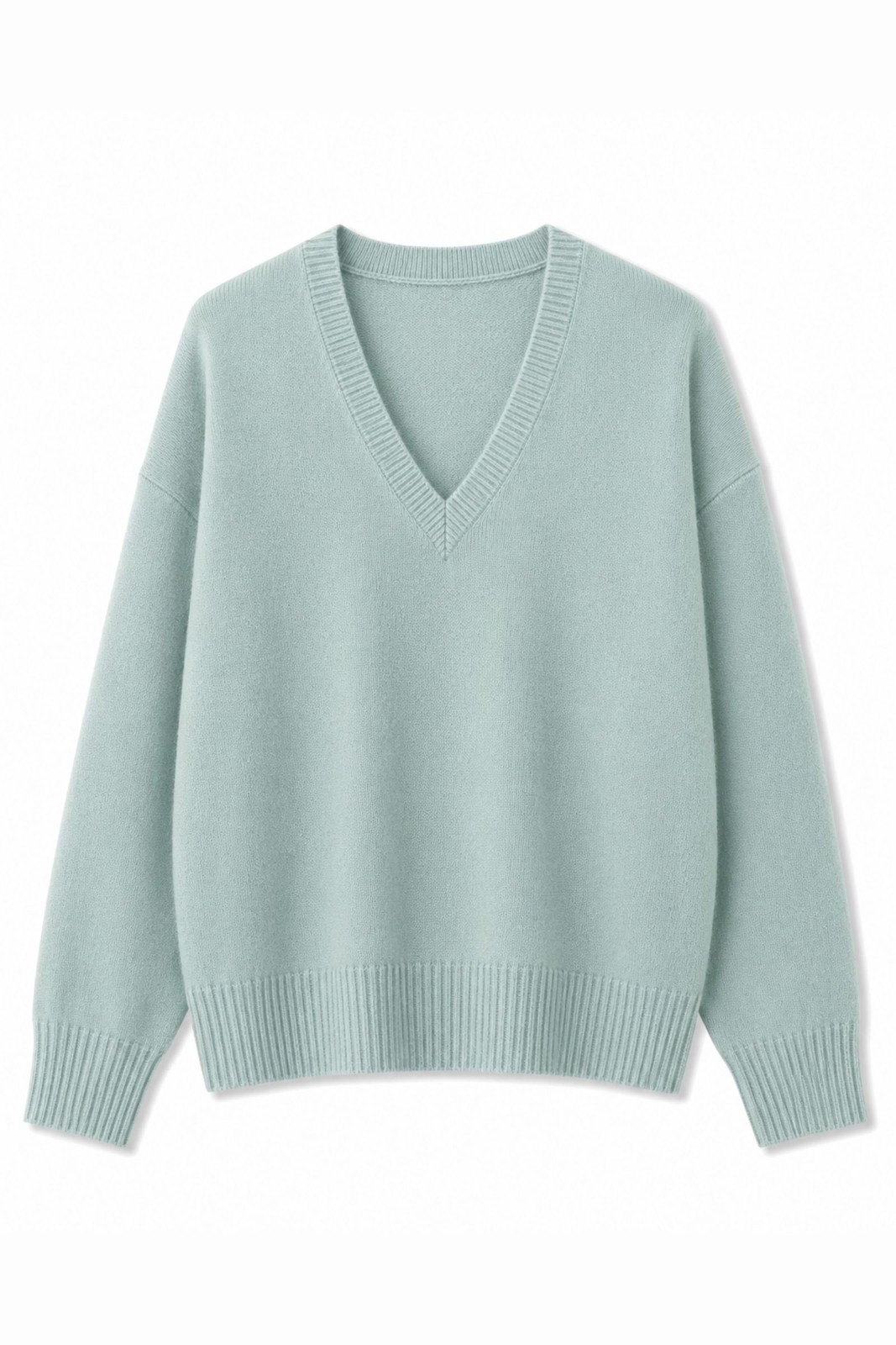 MD05162-06_VERDE MAGLIONE MORBIDO CON SCOLLO A V - Verde, TU