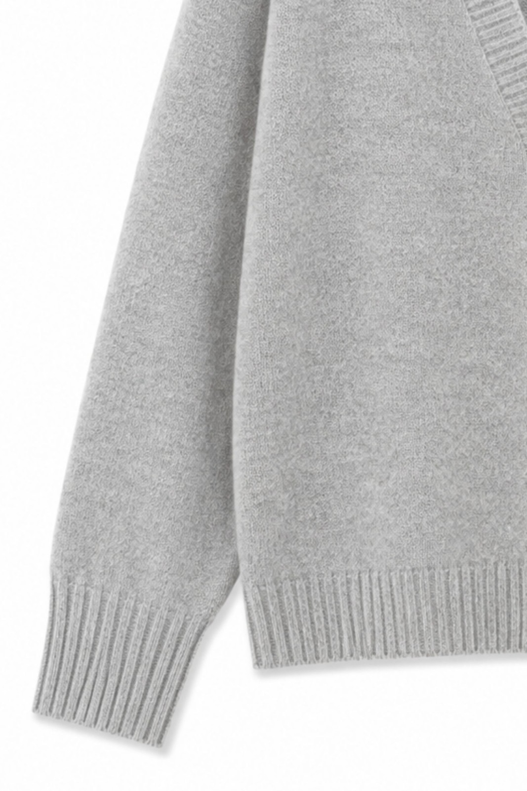 MD05163-06_GRIGIO CARDIGAN CON SCOLLO A V E BOTTONI - Grigio, TU