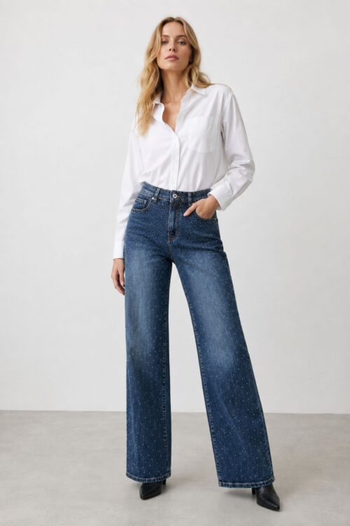 JEANS CON STRASS ALL-OVER