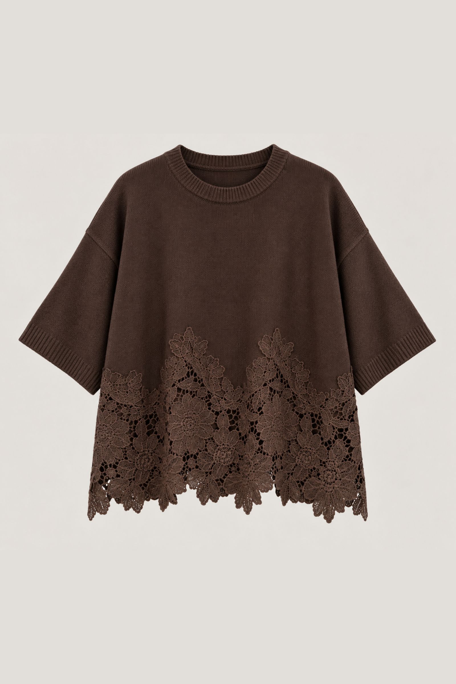06.10 MAGLIA OVERSIZE CON INSERTO IN PIZZO - Moro, TU