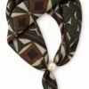 FOULARD FANTASIA GEOMETRICA CON DETTAGLIO PERLA
