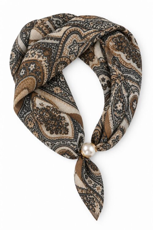 FOULARD FANTASIA PAISLEY CON DETTAGLIO PERLA