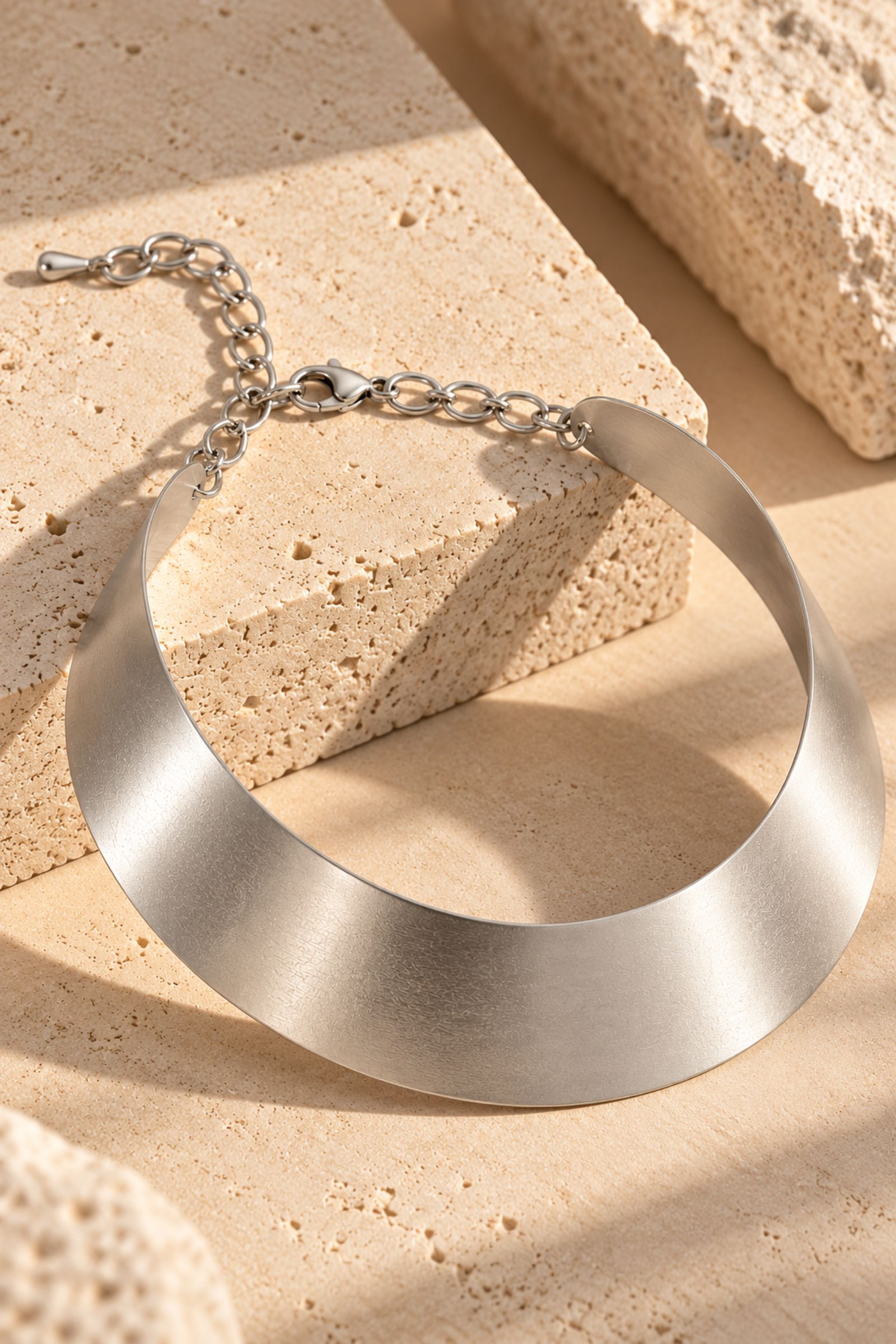 2 COLLANA RIGIDA A FASCIA - Argento, TU