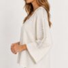 MAGLIA OVERSIZE CON SCOLLO A V E APPLICAZIONI GIOIELLO - immagine 2