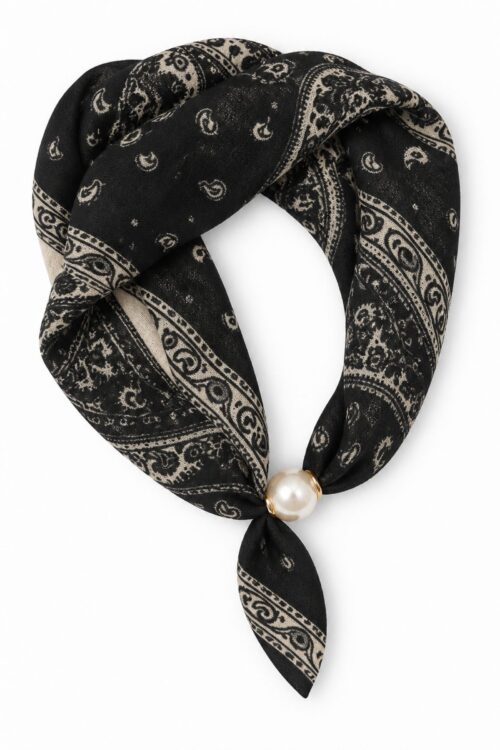 FOULARD FANTASIA BANDANA CON DETTAGLIO PERLA