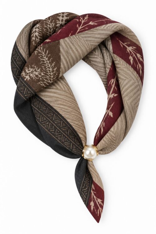 FOULARD FANTASIA CON DETTAGLIO PERLA