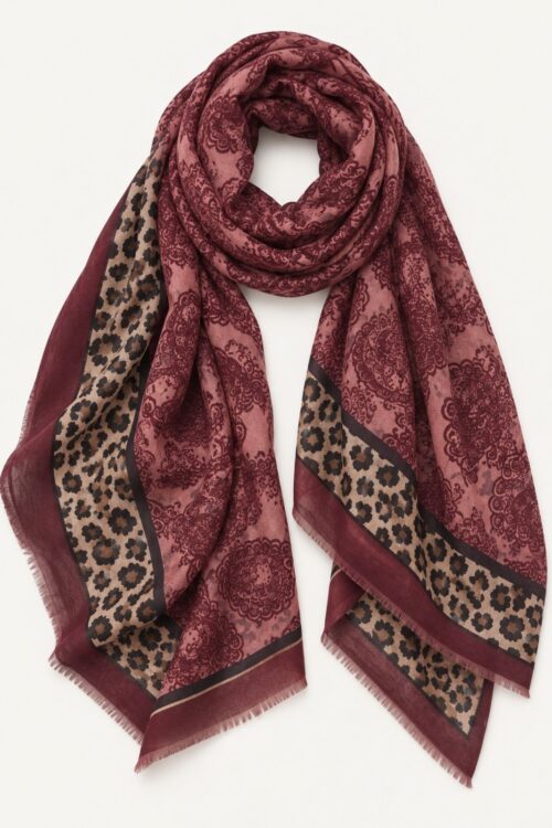 Alternative view of SCIARPA STAMPATA CON FANTASIA PAISLEY E ANIMALIER