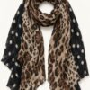 SCIARPA PLISSÉ CON STAMPA ANIMALIER E POIS - immagine 2