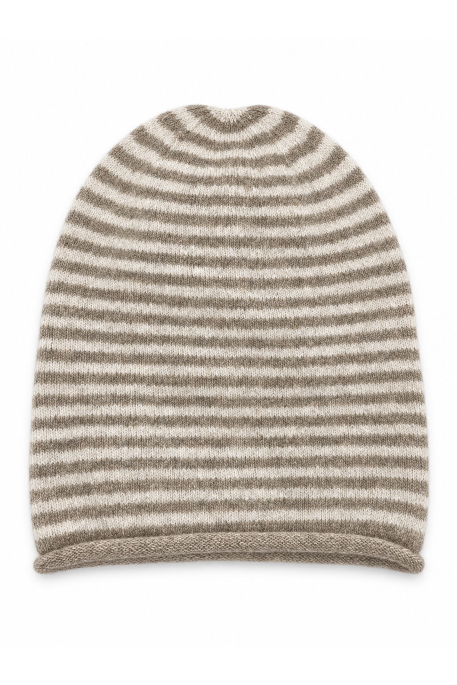 3 BERRETTO IN MAGLIA A RIGHE - Beige, TU
