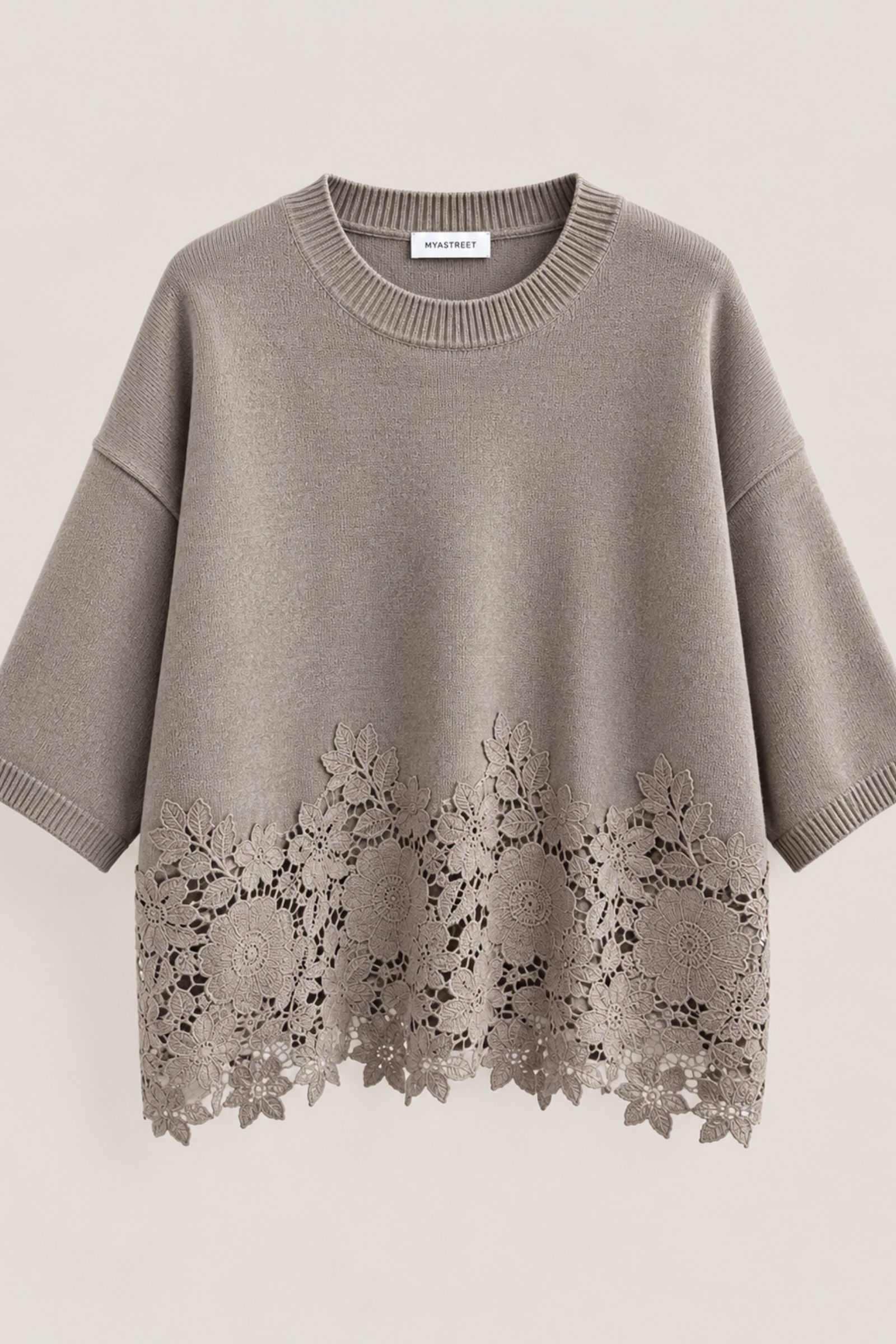 34 MAGLIA OVERSIZE CON INSERTO IN PIZZO - Tortora, TU