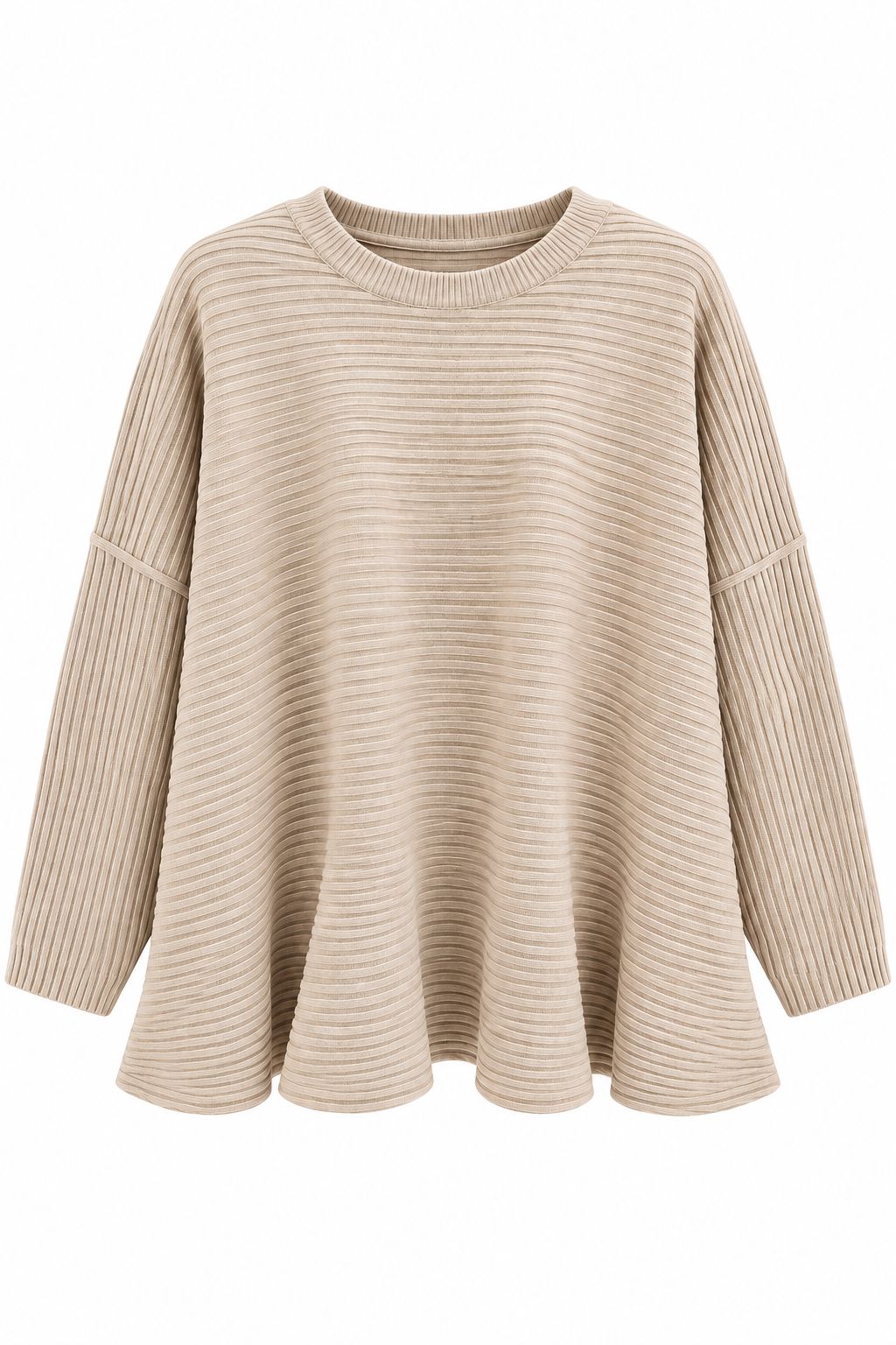 36a5a6d9-a66d-48b5-bddc-dfa4e1d6d7ac MAGLIA A COSTE CON FONDO SVASATO - Beige, TU