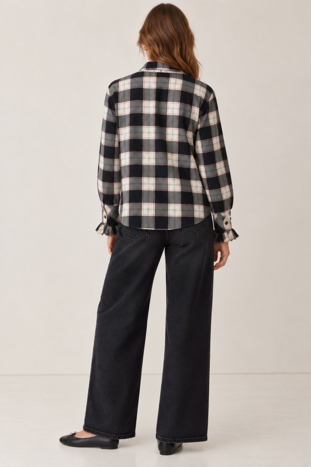 CAMICIA A QUADRI CON ROUCHES E TASCHINO - immagine 4
