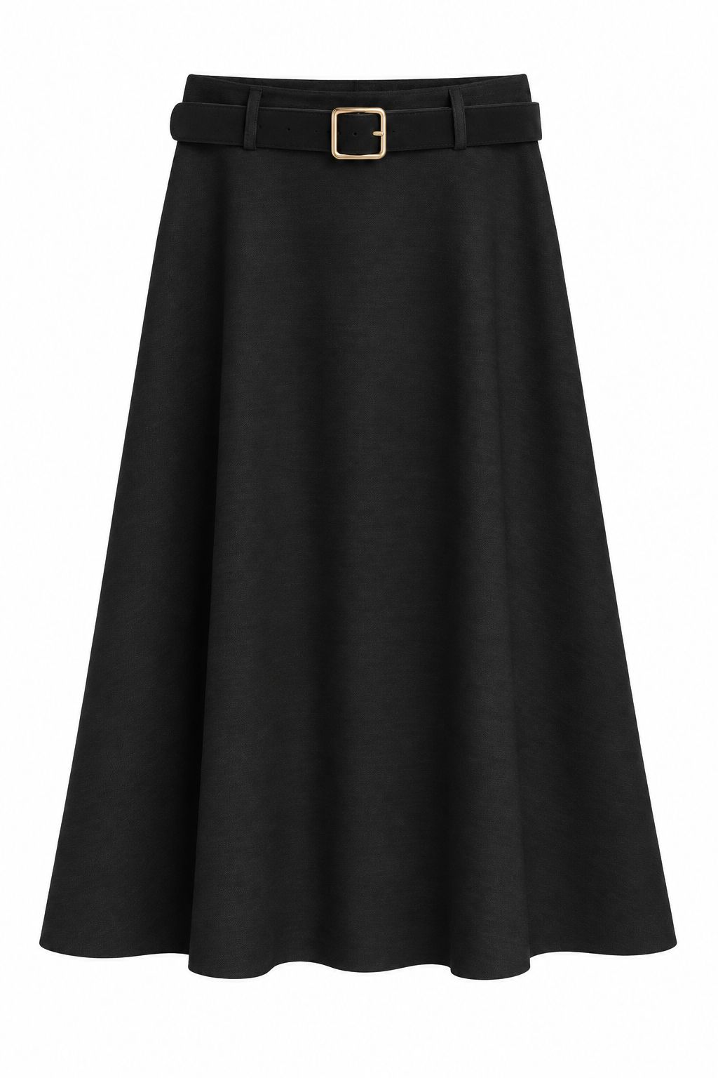 57160dd6-cb63-4885-b277-9608a11becf7 GONNA MIDI SVASATA CON CINTURA - Nero, S