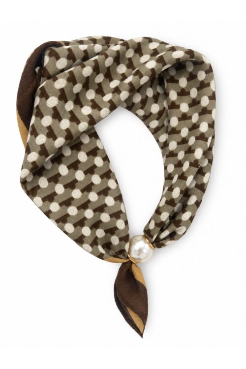 Alternative view of FOULARD FANTASIA POIS CON DETTAGLIO PERLA