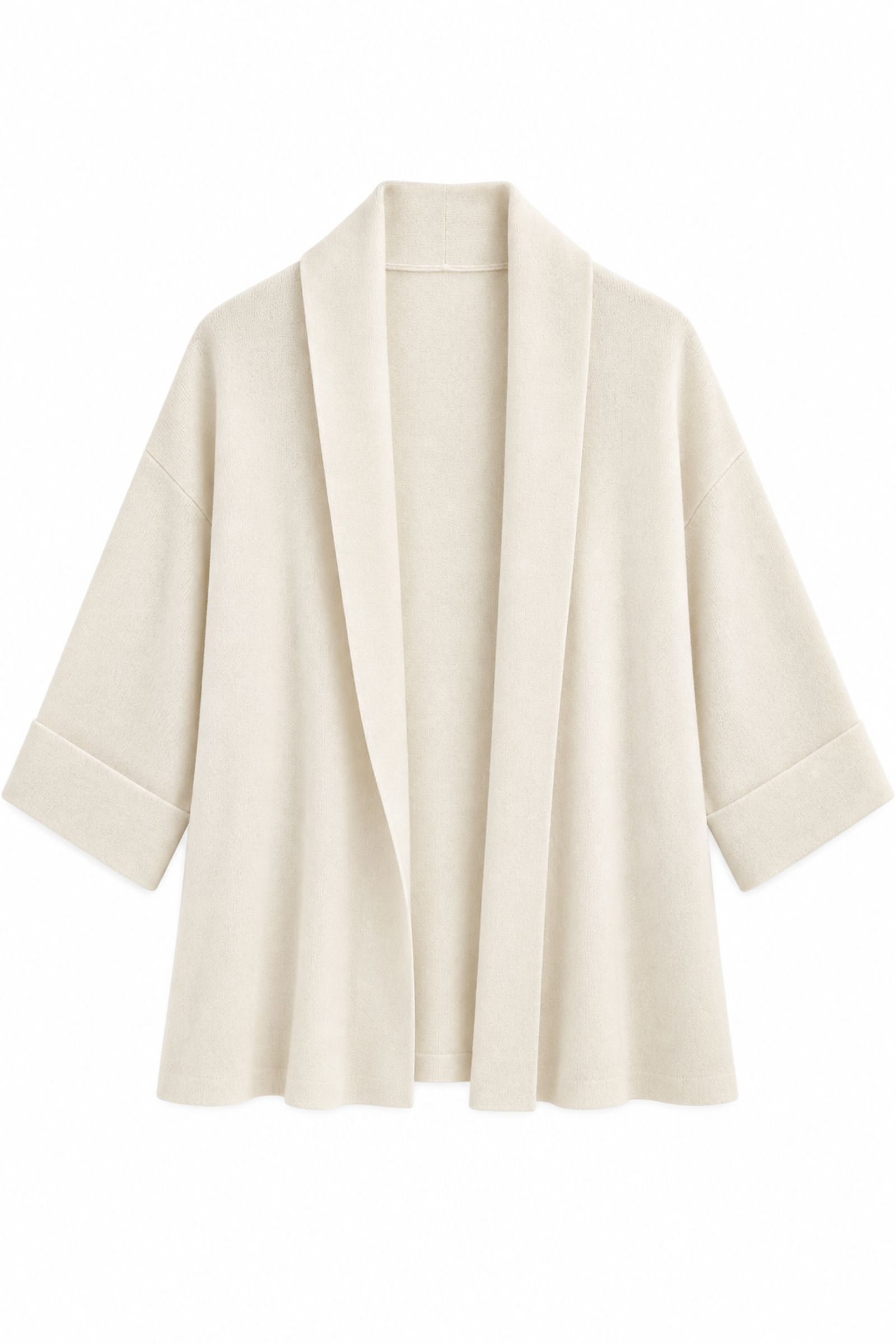 AL26023-06_ (1) CARDIGAN APERTO OVERSIZE MANICHE AMPIE - Panna, TU