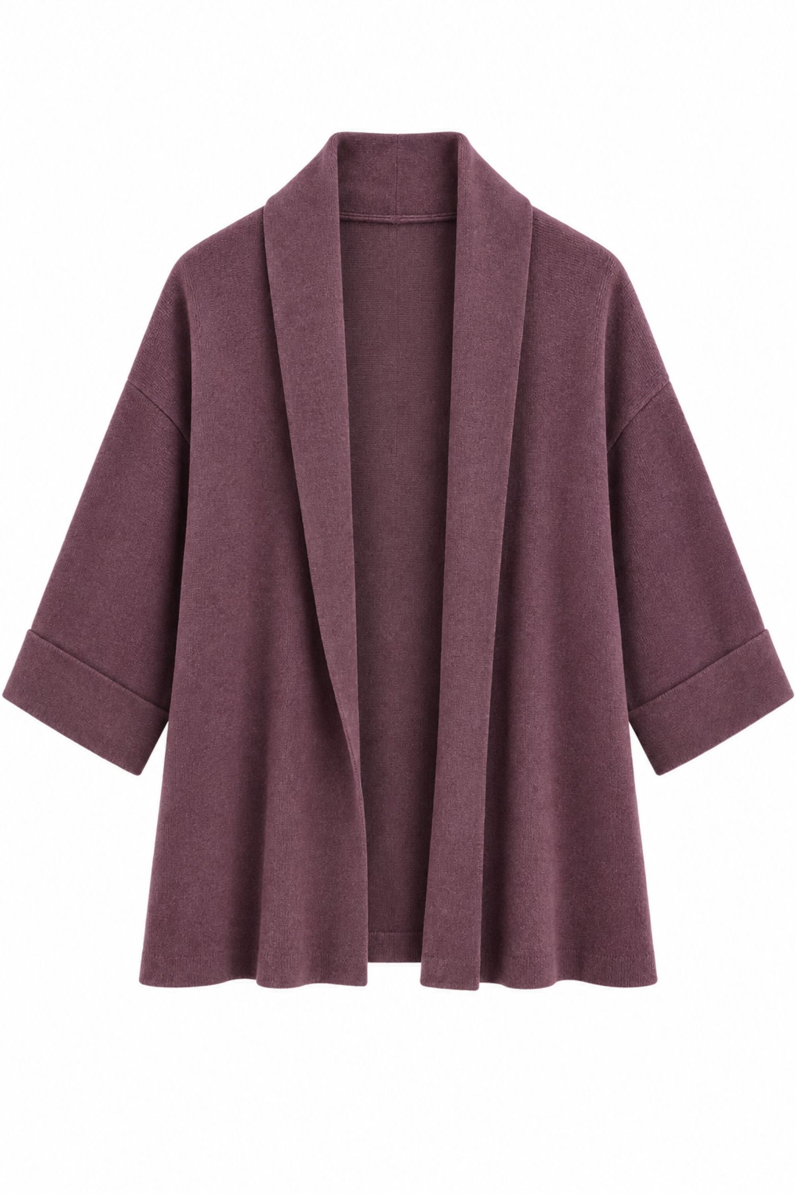 AL26023-06_ (5) CARDIGAN APERTO OVERSIZE MANICHE AMPIE - Prugna, TU
