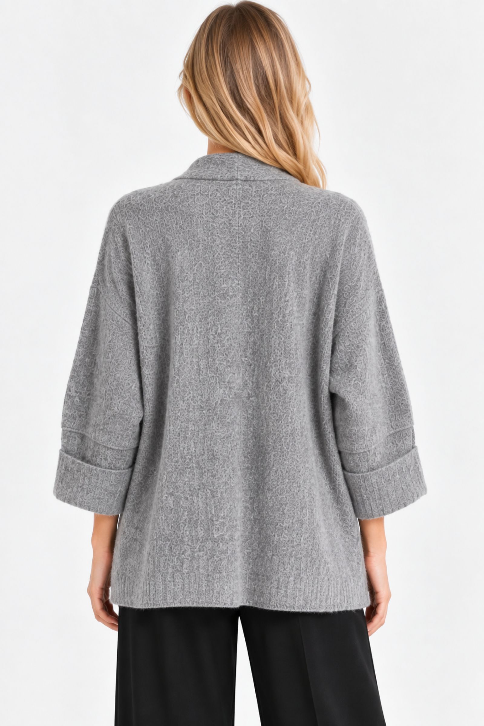 CARDIGAN APERTO OVERSIZE MANICHE AMPIE - immagine 3