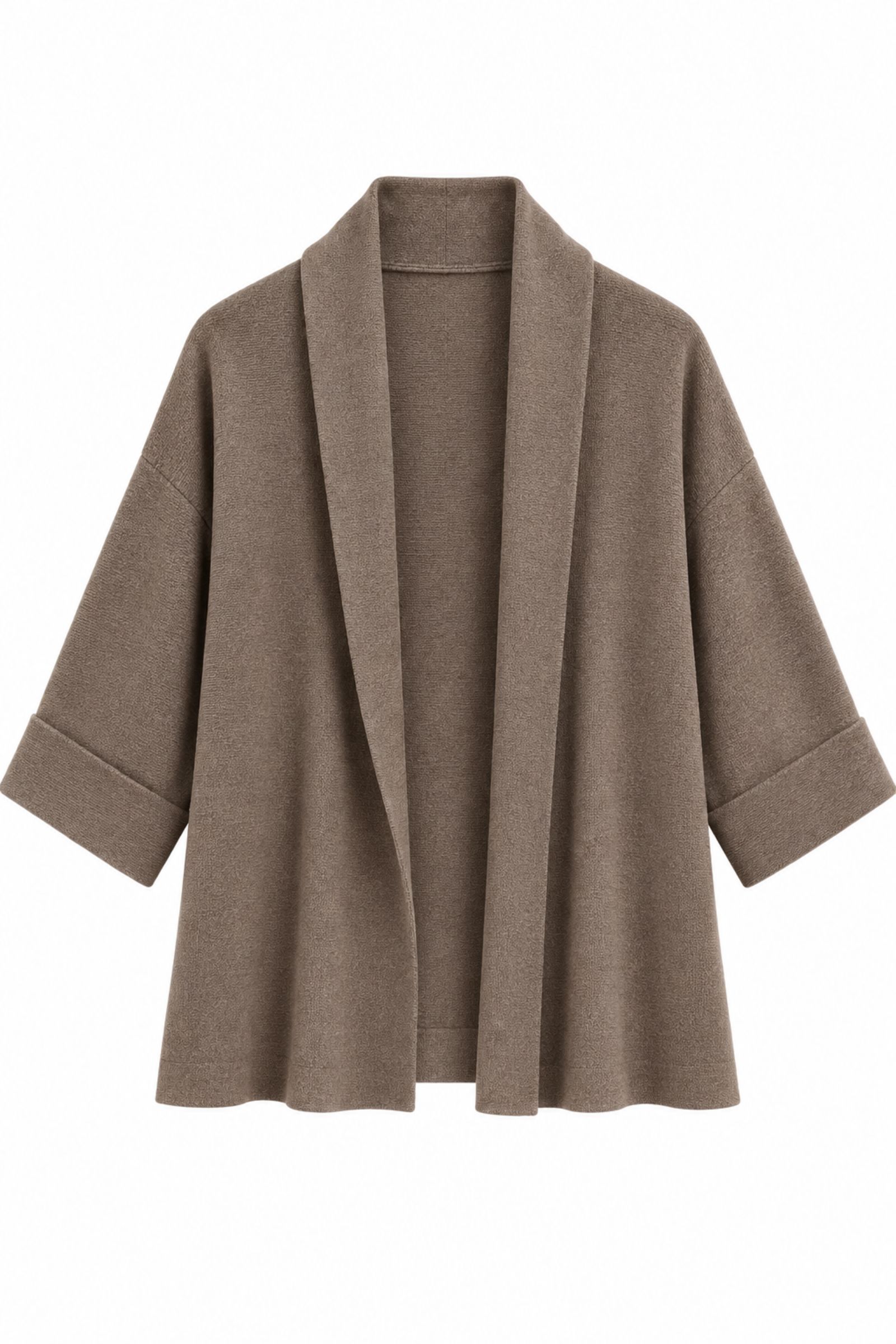 AL26023-06_ (8) CARDIGAN APERTO OVERSIZE MANICHE AMPIE - Tortora, TU