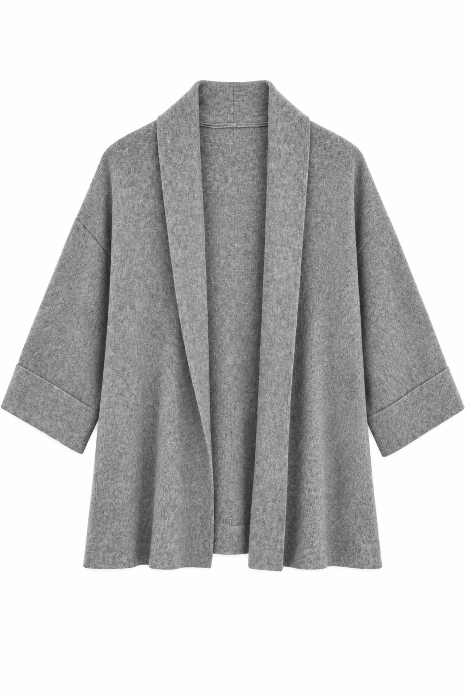 AL26023-06_ (9) CARDIGAN APERTO OVERSIZE MANICHE AMPIE - Grigio, TU