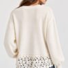 MAGLIA GIROCOLLO CON FONDO IN PIZZO - immagine 4