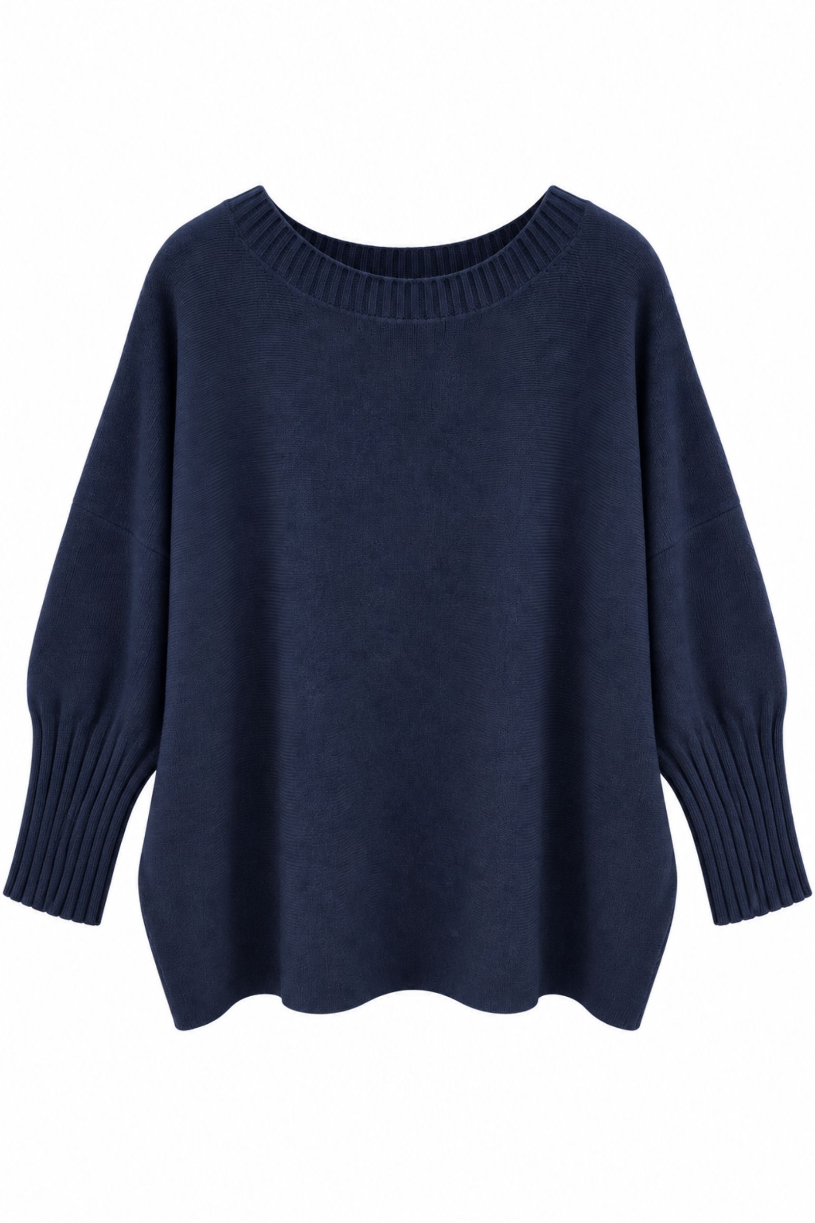 AL31386-06_BLU MAGLIA OVERSIZE SCOLLO AMPIO IN MISTO VISCOSA - Blu, TU
