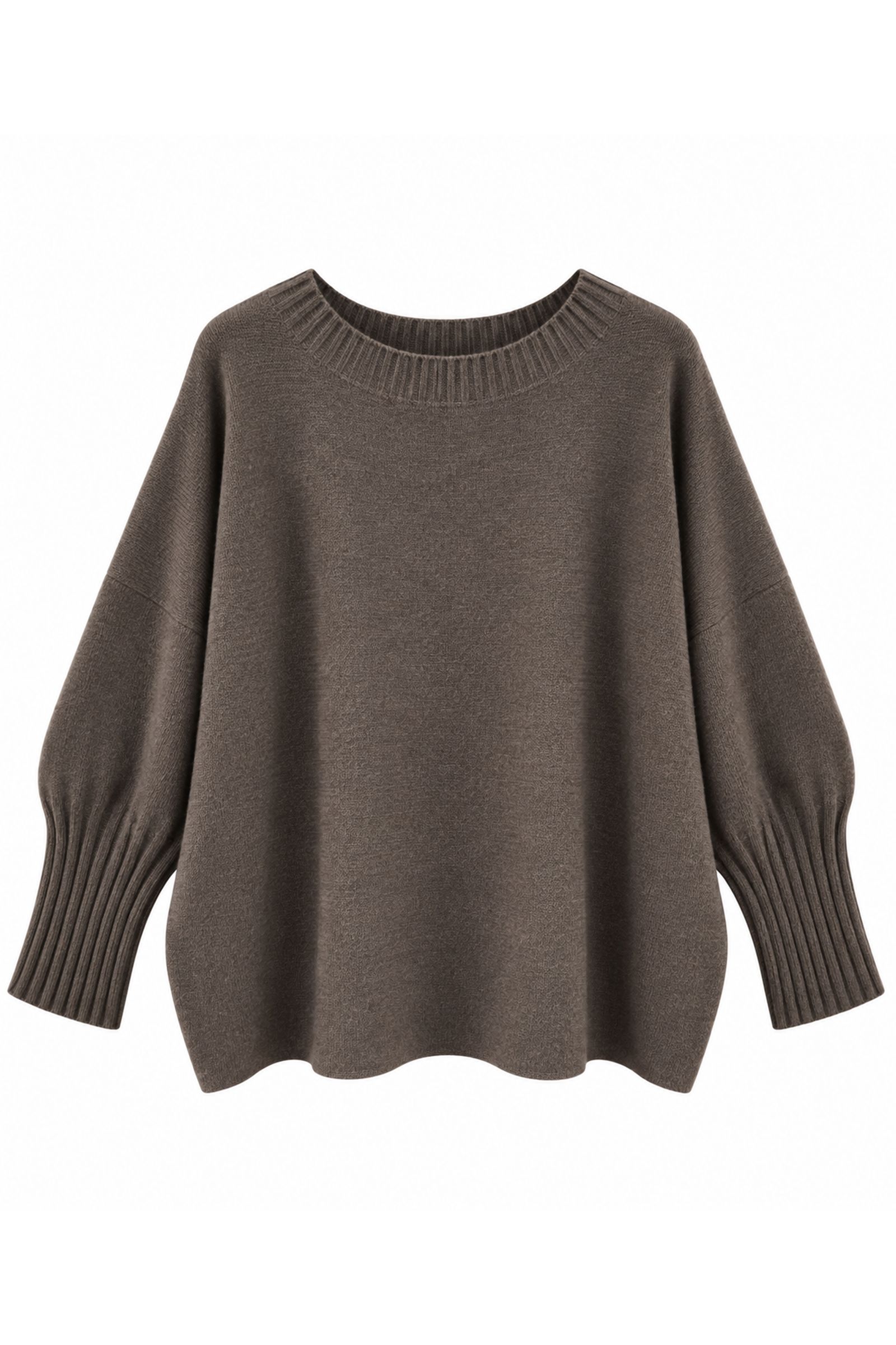 AL31386-06_MORO MAGLIA OVERSIZE SCOLLO AMPIO IN MISTO VISCOSA - Moro, TU