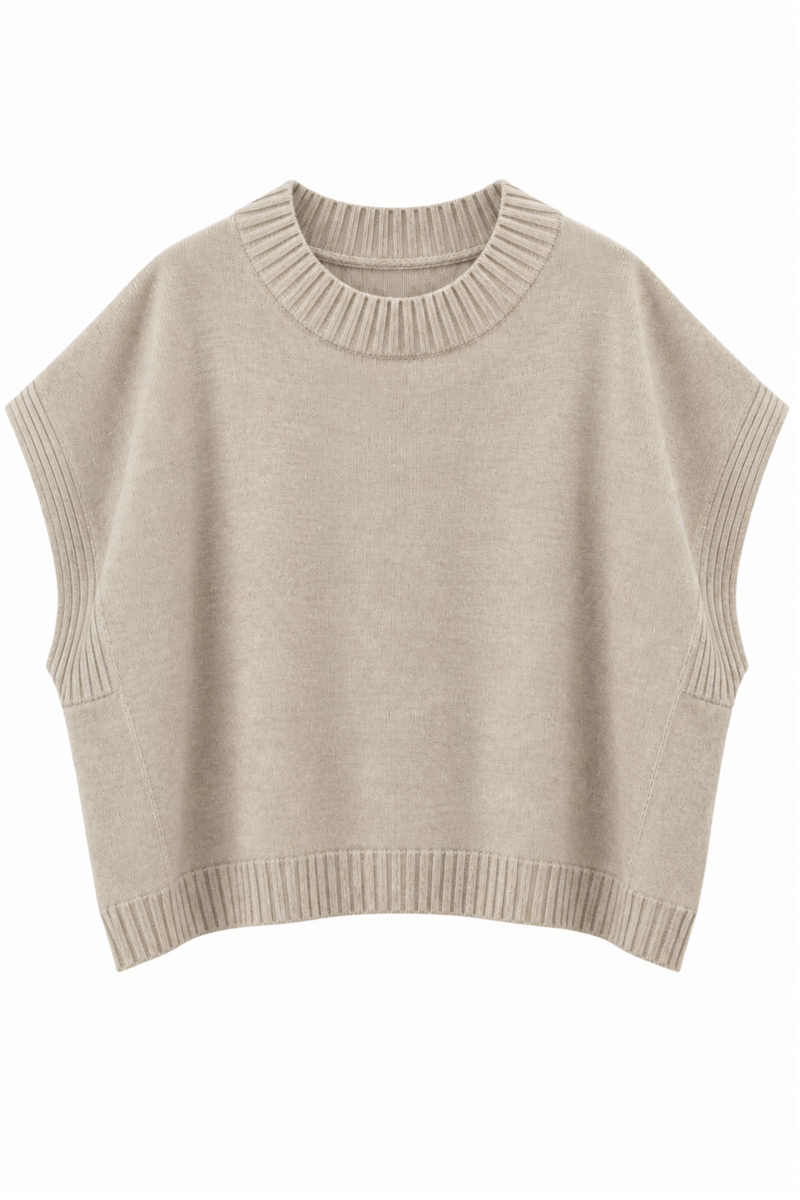 AL626035-06_BEIGE GILET OVERSIZE CORTO - Beige, TU