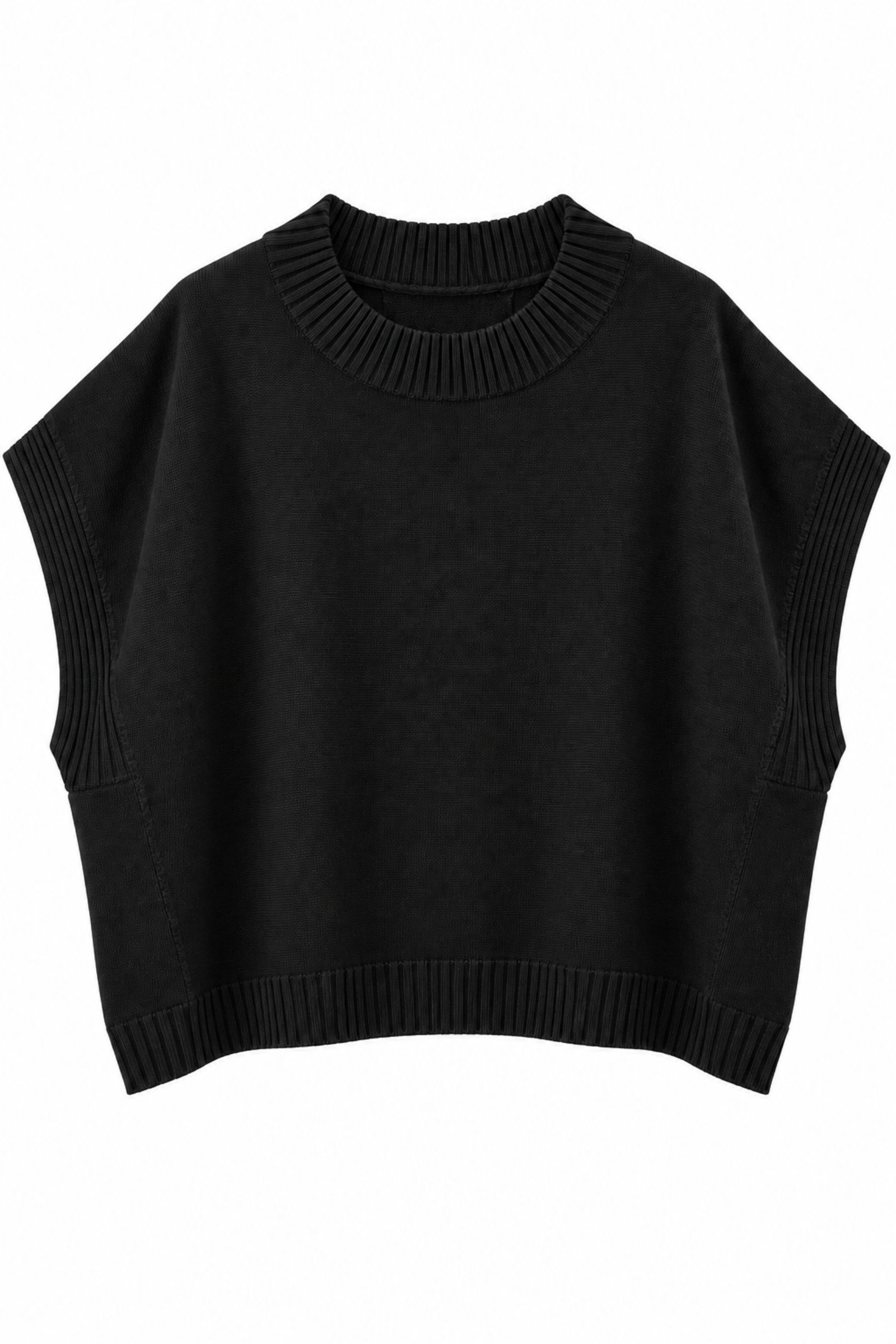 AL626035-06_NERO GILET OVERSIZE CORTO - Nero, TU