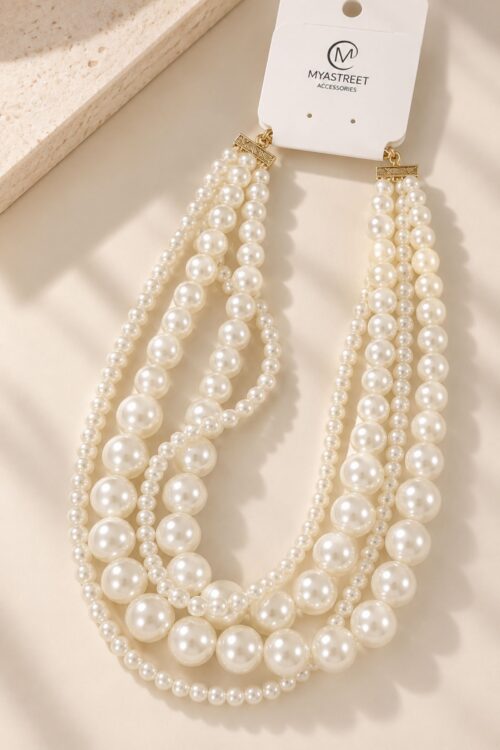 COLLANA MULTIFILO CON PERLE