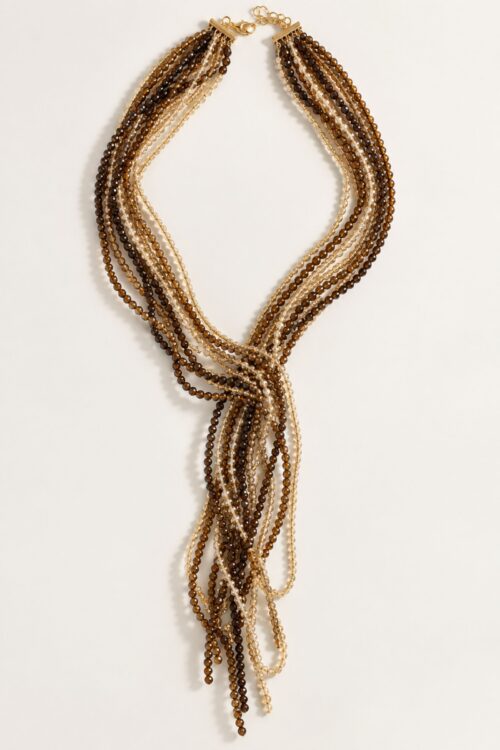 COLLANA MULTIFILO CON PERLINE SFACCETTATE