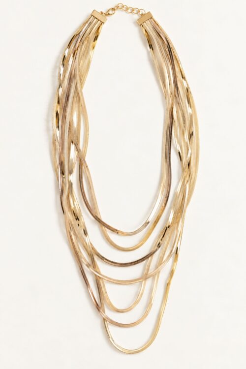 Alternative view of COLLANA MULTIFILO A CATENE PIATTE