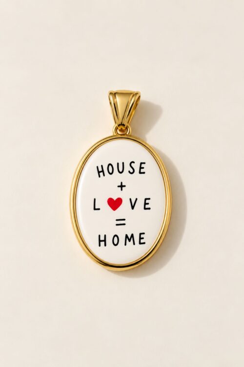 PENDENTE OVALE HOUSE + LOVE = HOME