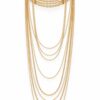 COLLANA MULTIFILO CON CATENE DORATE - immagine 2