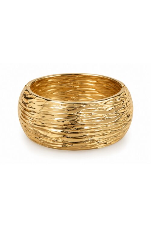 Alternative view of BRACCIALE RIGIDO DORATO EFFETTO MARTELLATO