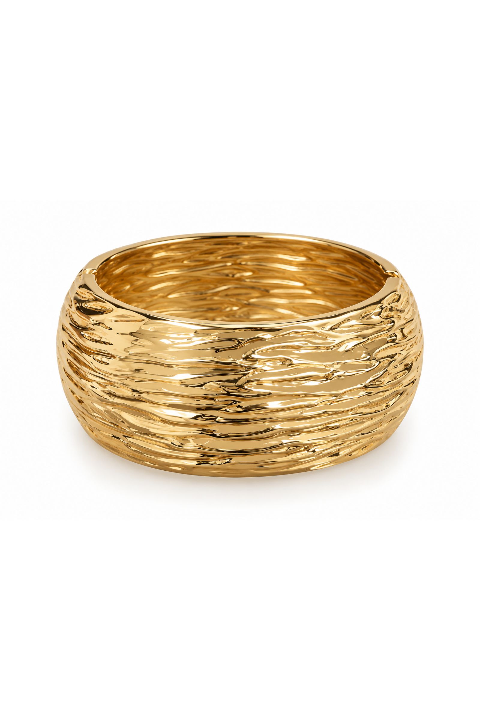 BI289-06_ORO BRACCIALE RIGIDO DORATO EFFETTO MARTELLATO - Oro, TU