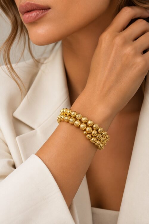 BRACCIALE MULTIFILO CON SFERE LAVORATE