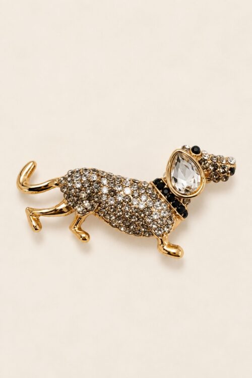 SPILLA GIOIELLO CANE CON STRASS
