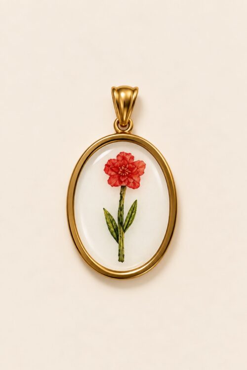 CHARM OVALE CON FIORE
