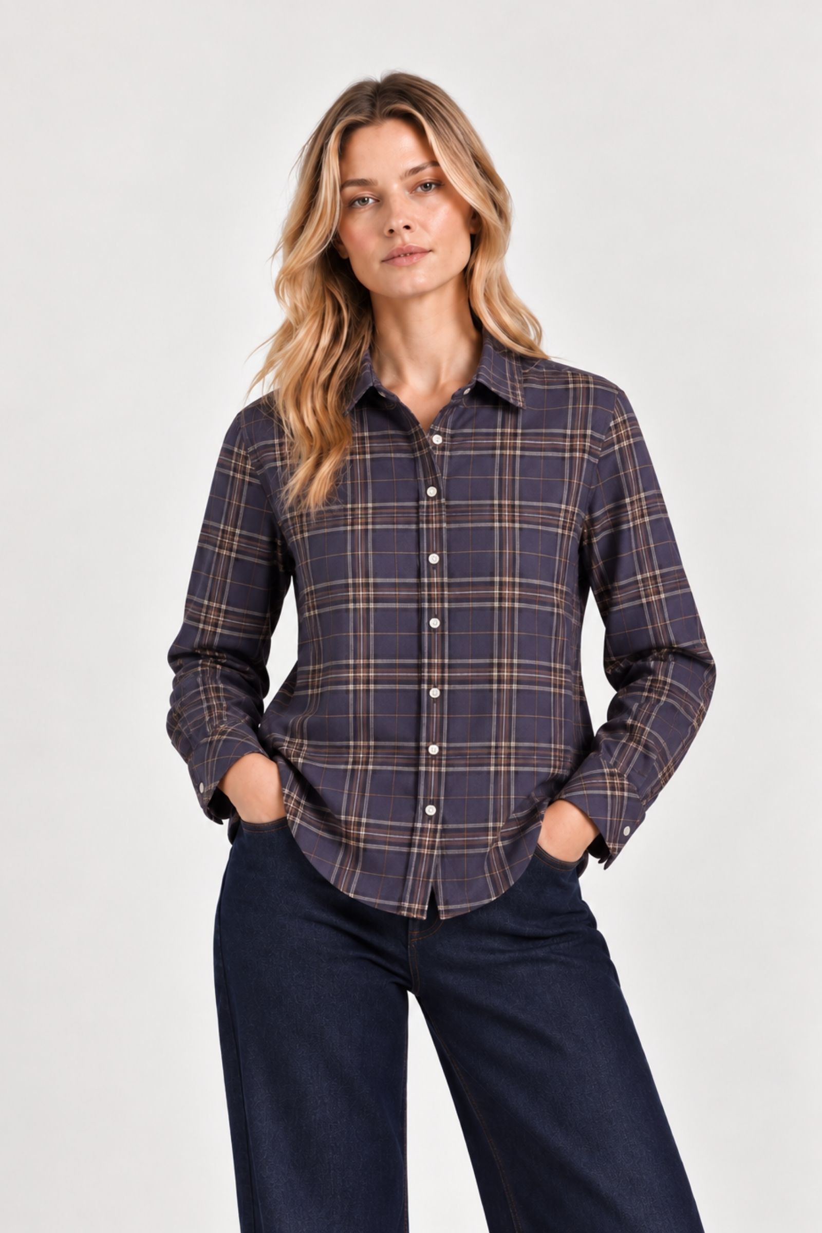CAMICIA A QUADRI CON BOTTONI