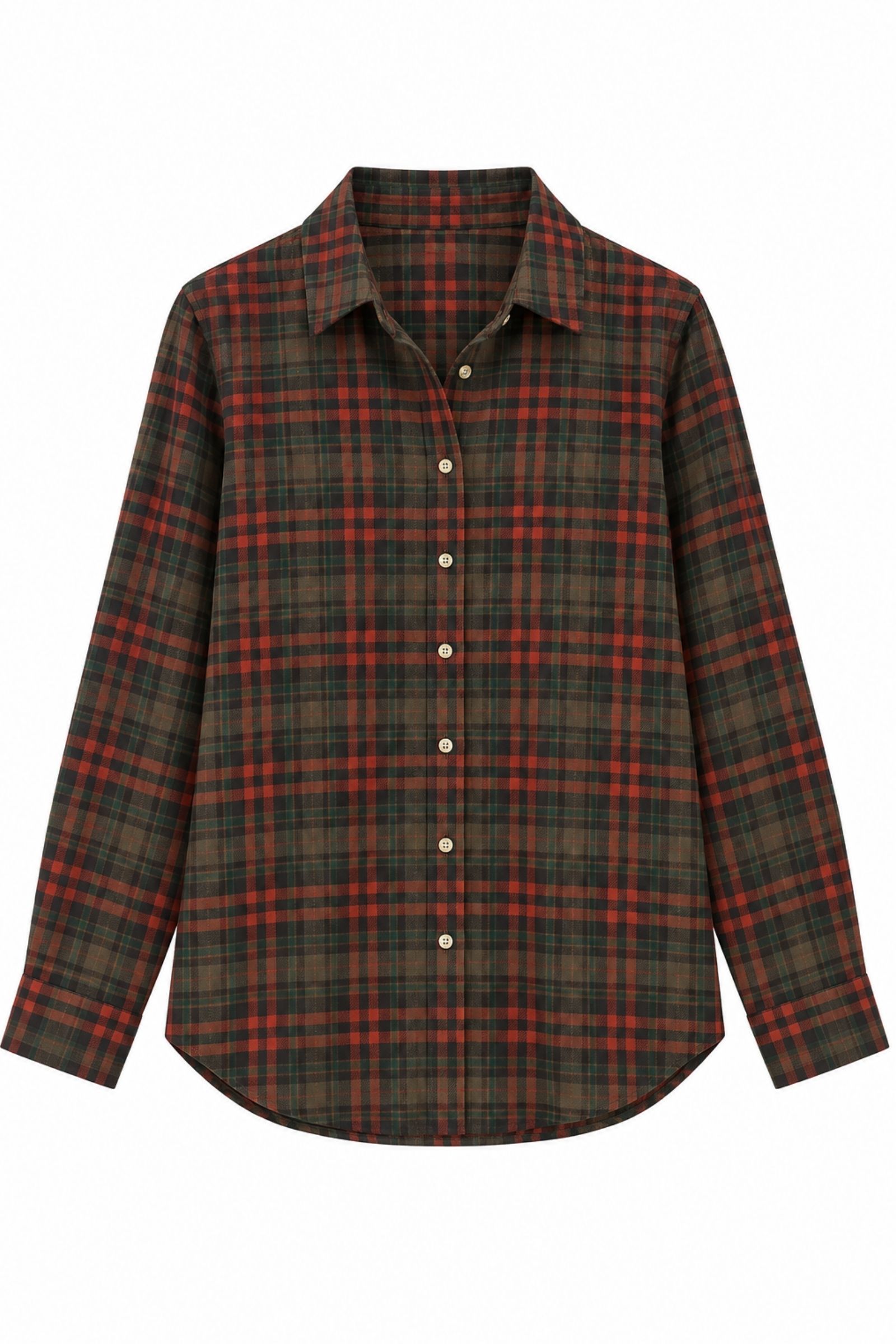 ESCM482-06_ARANCIO CAMICIA A QUADRI CON BOTTONI - Arancio, S