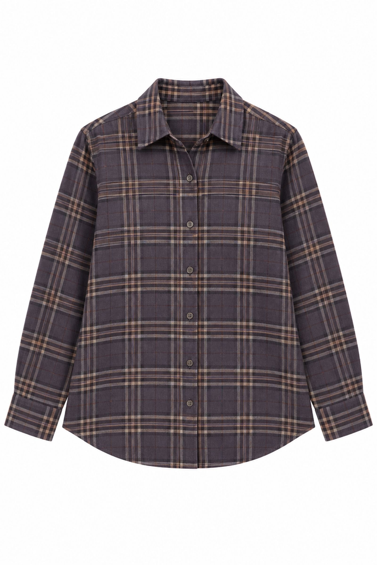 ESCM482-06_BLU CAMICIA A QUADRI CON BOTTONI - Blu, S