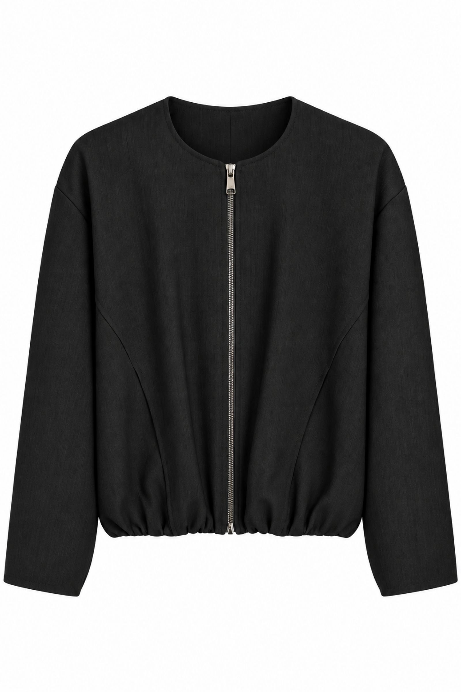 ESGC240-06_nero GIACCA BOMBER CON ZIP - Nero, S