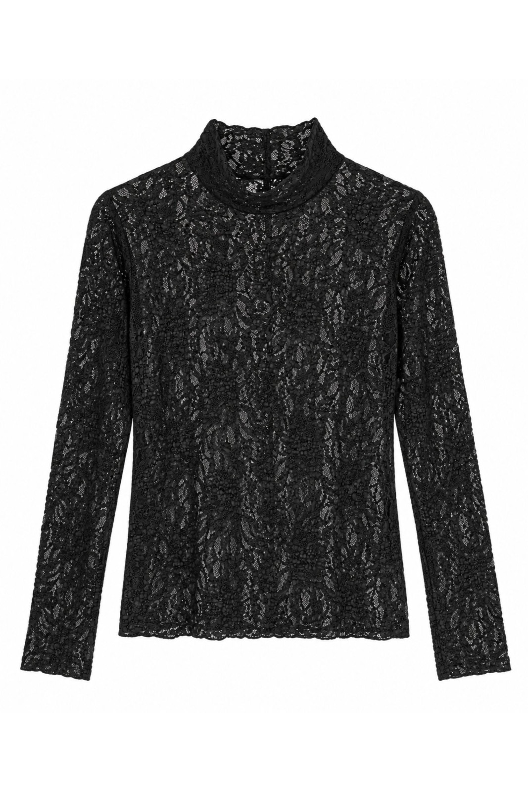 ESML517-06_NERO MAGLIA DOLCEVITA IN PIZZO - Nero, TU