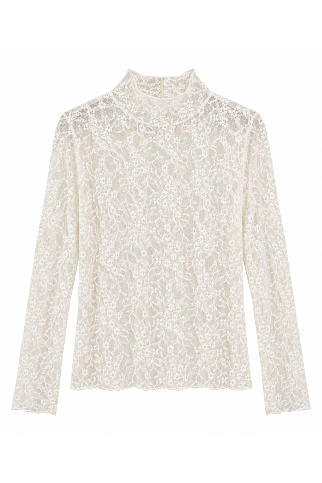 ESML517-06_PANNA MAGLIA DOLCEVITA IN PIZZO - Panna, TU