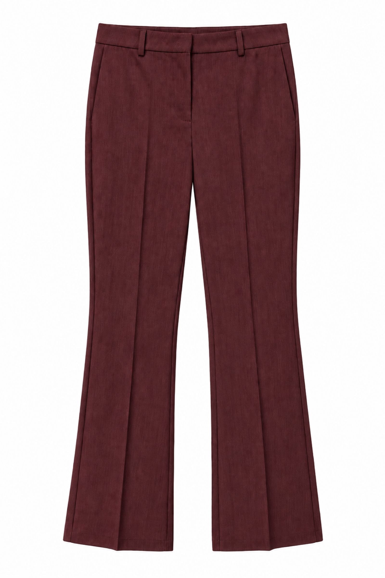 ESP0412-06_BORDEAUX PANTALONE FLARE CON PIEGA CENTRALE - Bordeaux, M