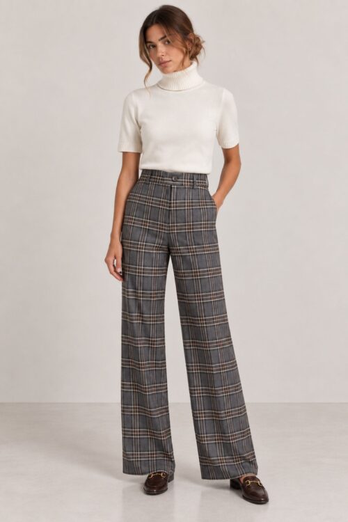 PANTALONE PALAZZO A QUADRI
