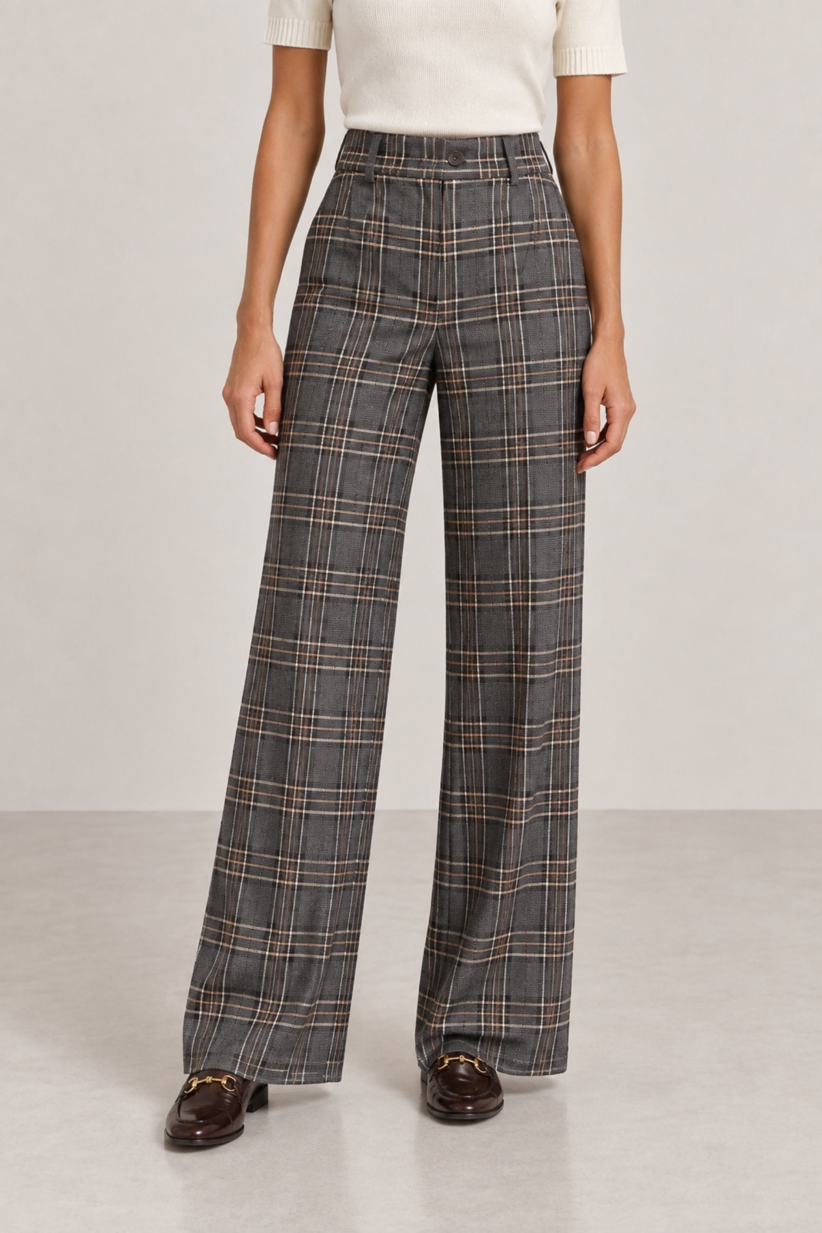 PANTALONE PALAZZO A QUADRI - immagine 2