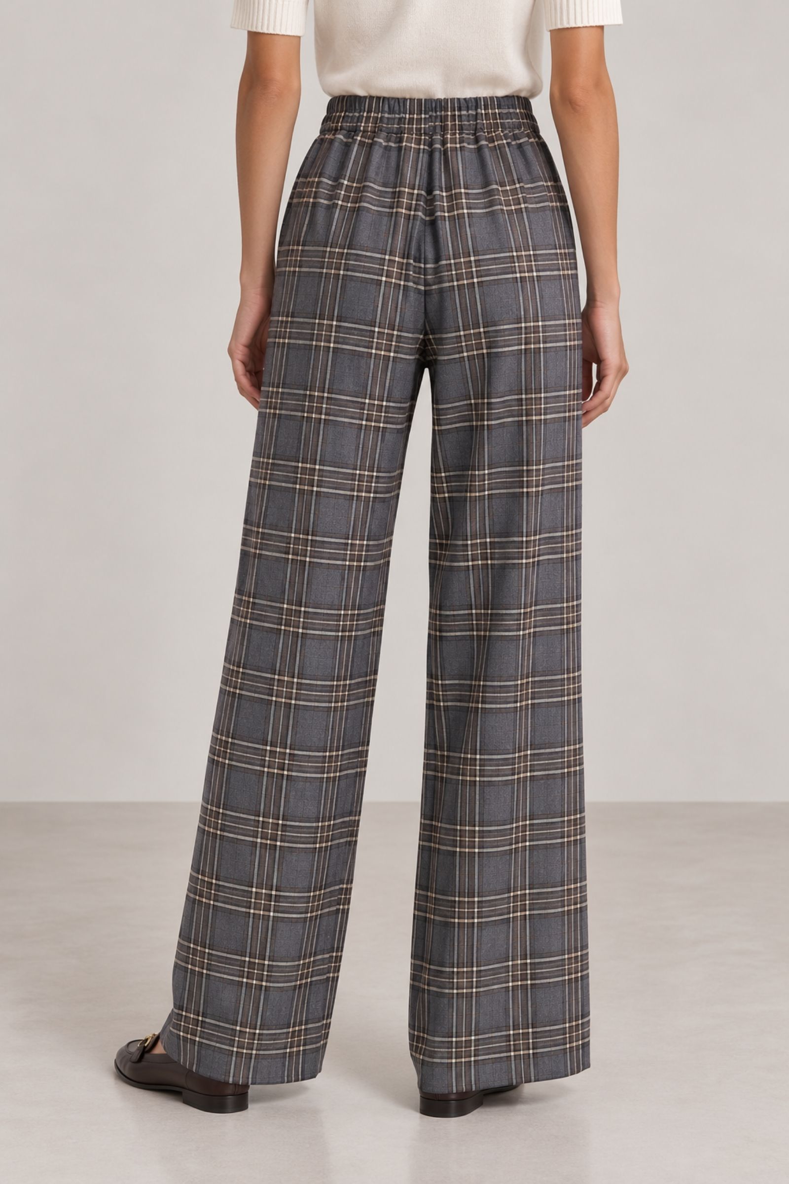 PANTALONE PALAZZO A QUADRI - immagine 3